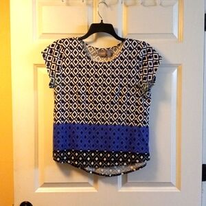 Chico's Black, White and Purple Top Chico's Size 1